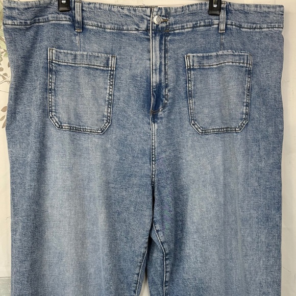 LC Lauren Conrad Womens Super High Rise Wide Leg Crop Denim Jeans Plus 26W NEW - Picture 5 of 15